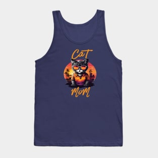 Cool Cat With Sunglasses Summer Sun Pet Lover Tank Top